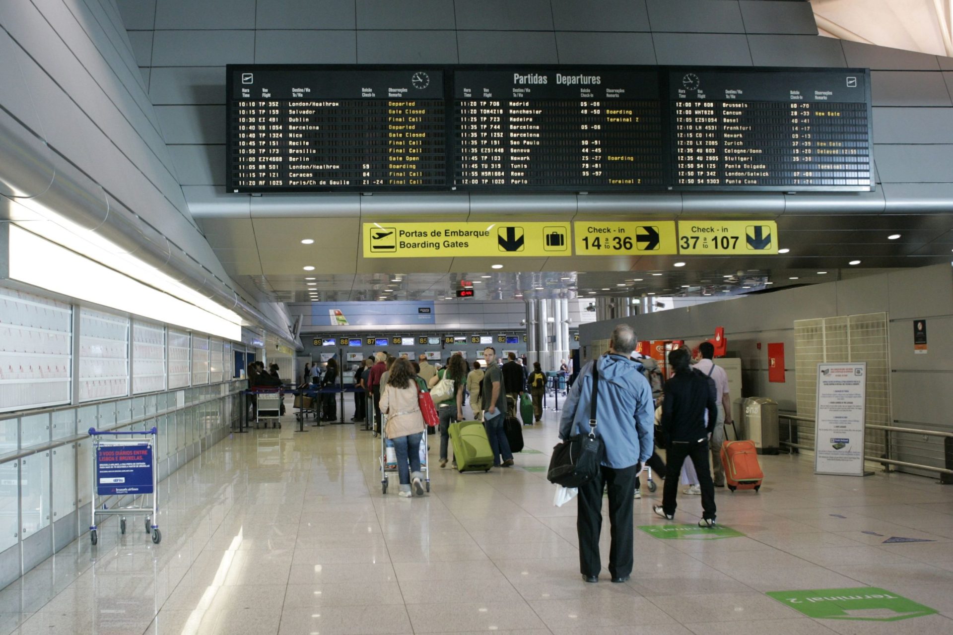 Mais 9,4% de passageiros nos aeroportos portugueses até Agosto