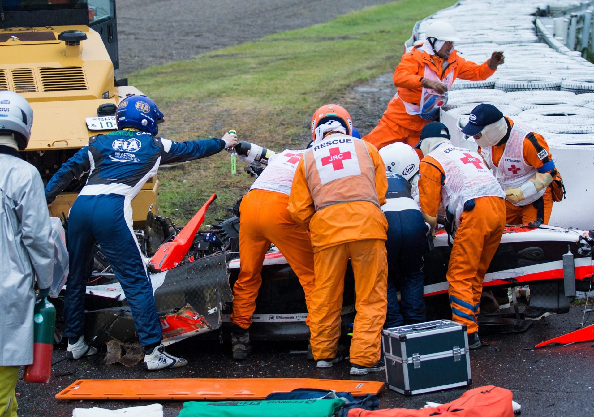 As imagens do acidente de Jules Bianchi a 213 km/h