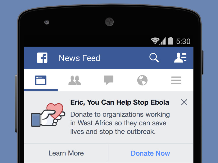Há um botão novo no Facebook. É para ajudar na luta contra o ébola