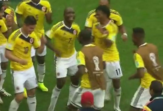 A Colômbia já é campeã do mundo. Pelo menos a celebrar golos