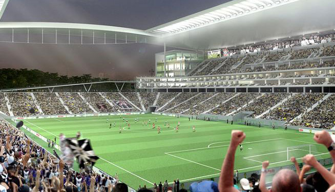 Estádio que recebe jogo de abertura do Mundial ainda não está pronto
