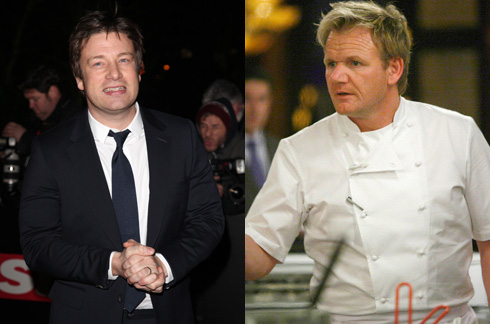 Jamie Oliver e Gordon Ramsay ‘partem a loiça toda’
