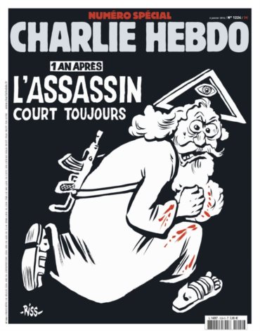 Charlie Hebdo assinala atentado com Deus assassino na capa