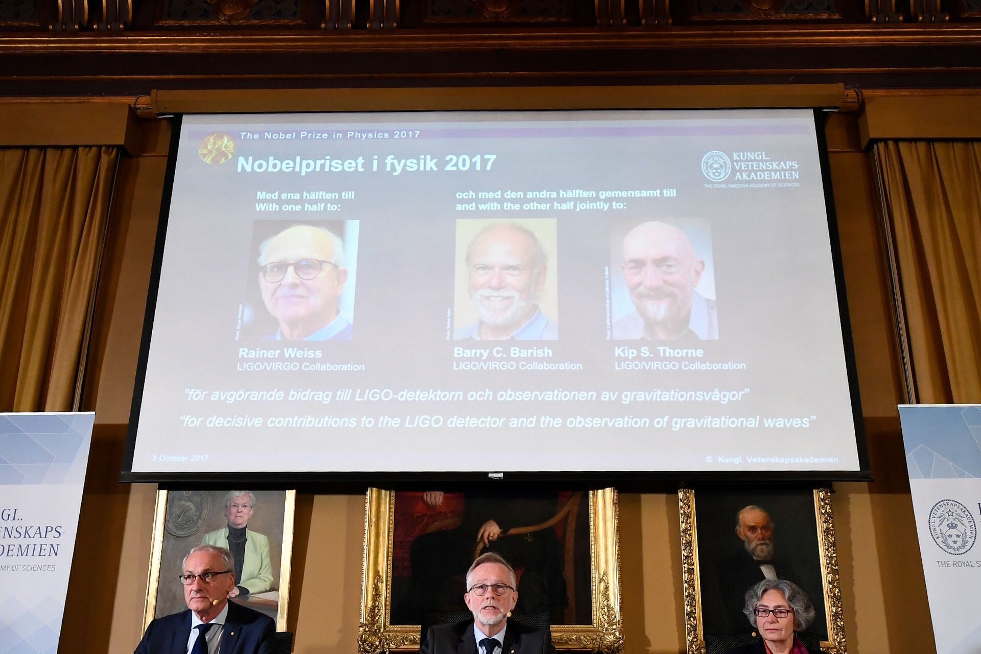 Três cientistas galardoados com Nobel da Física pela observação das ondas gravitacionais