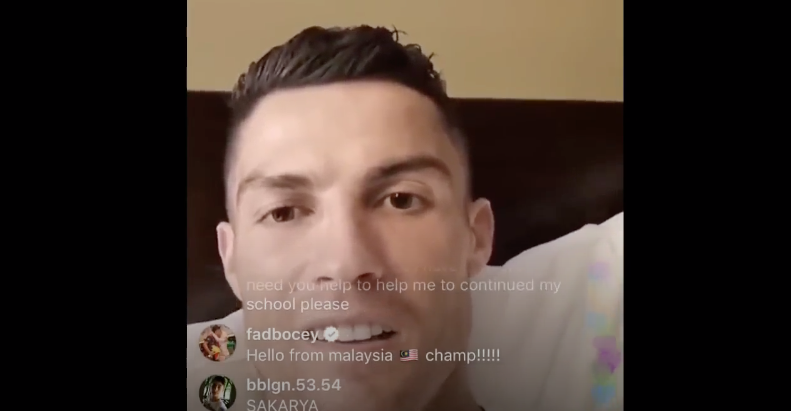 Cristiano Ronaldo usa o Instagram para enviar mensagem aos fãs | VÍDEO