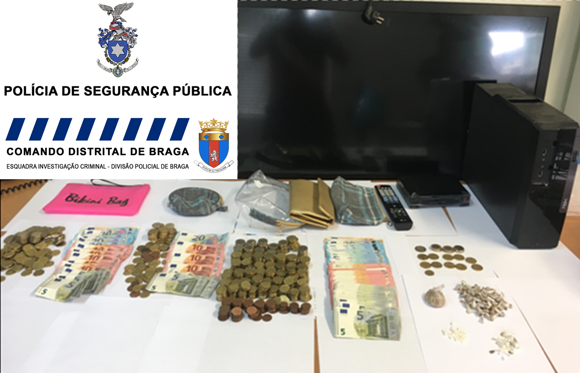PSP deteve casal suspeito de tráfico de droga em Braga