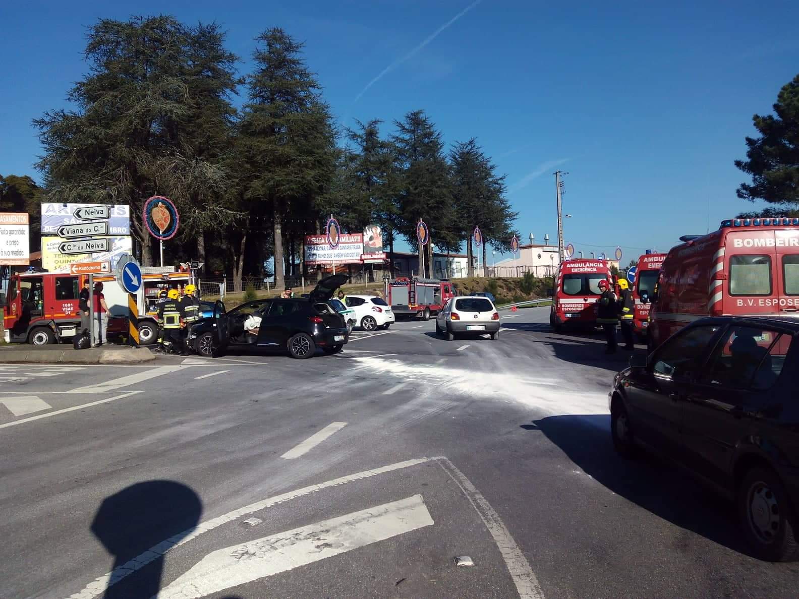 Colisão rodoviária causa três feridos em Esposende