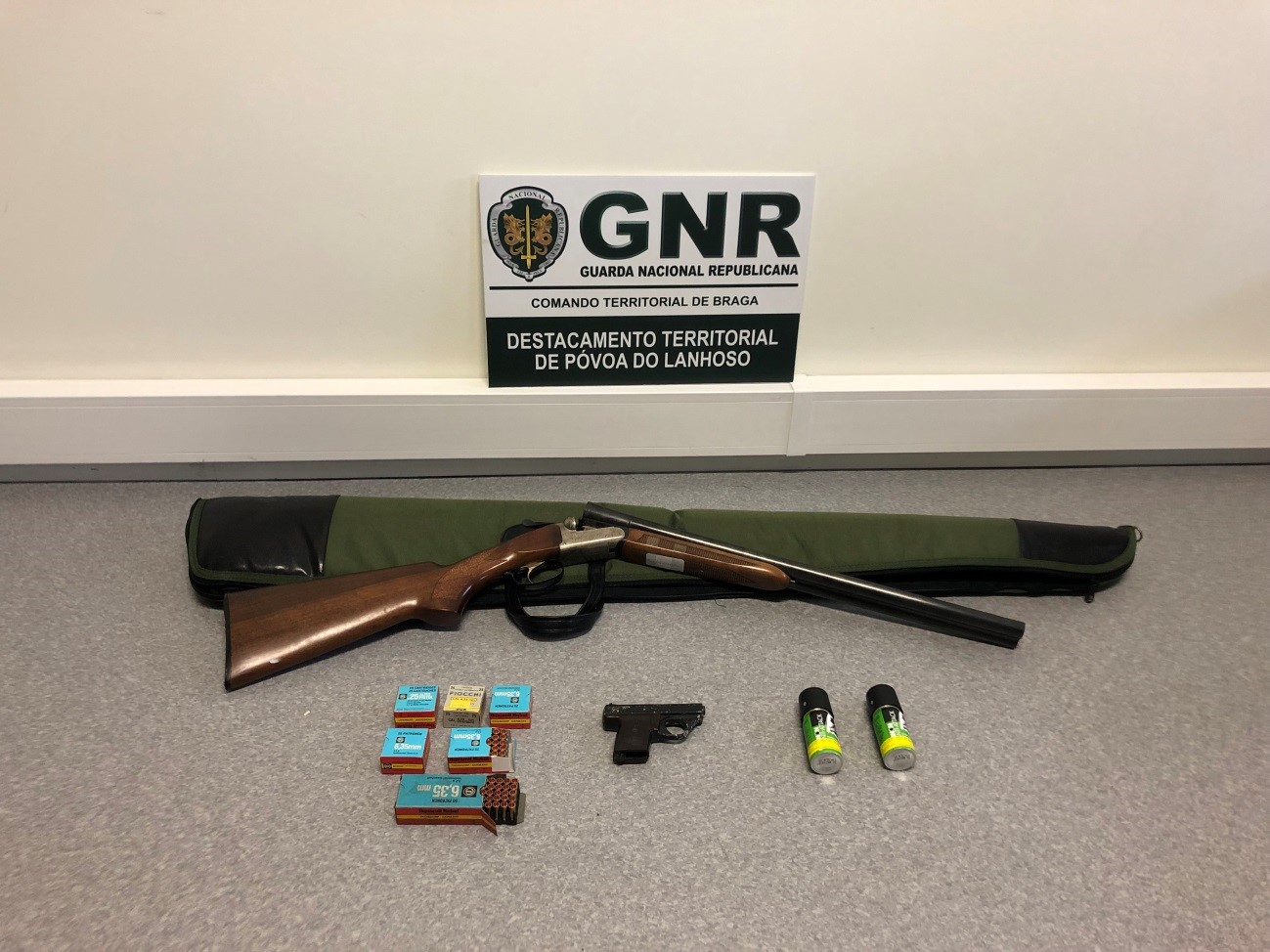 GNR apreende armas e munições após denúncia de violência doméstica