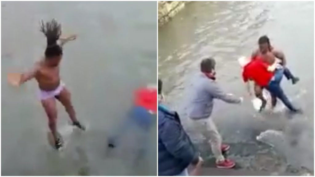 Vídeo mostra homem a atirar-se ao Tejo para salvar pessoa