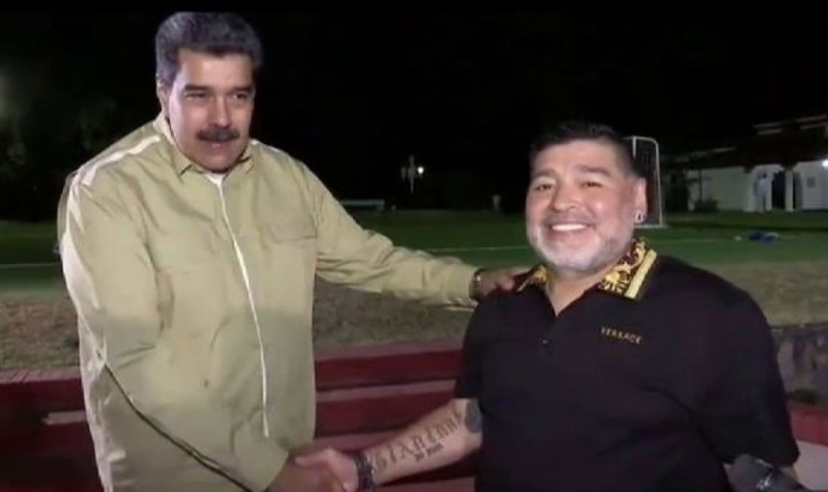 Maduro encontra-se com o seu &#8216;soldado&#8217; Maradona