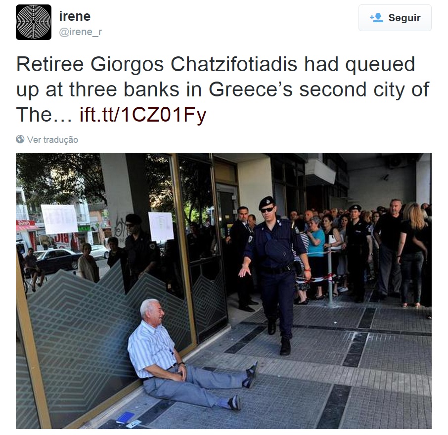 Grécia. Pensionista desesperado ‘salvo’ por empresário australiano