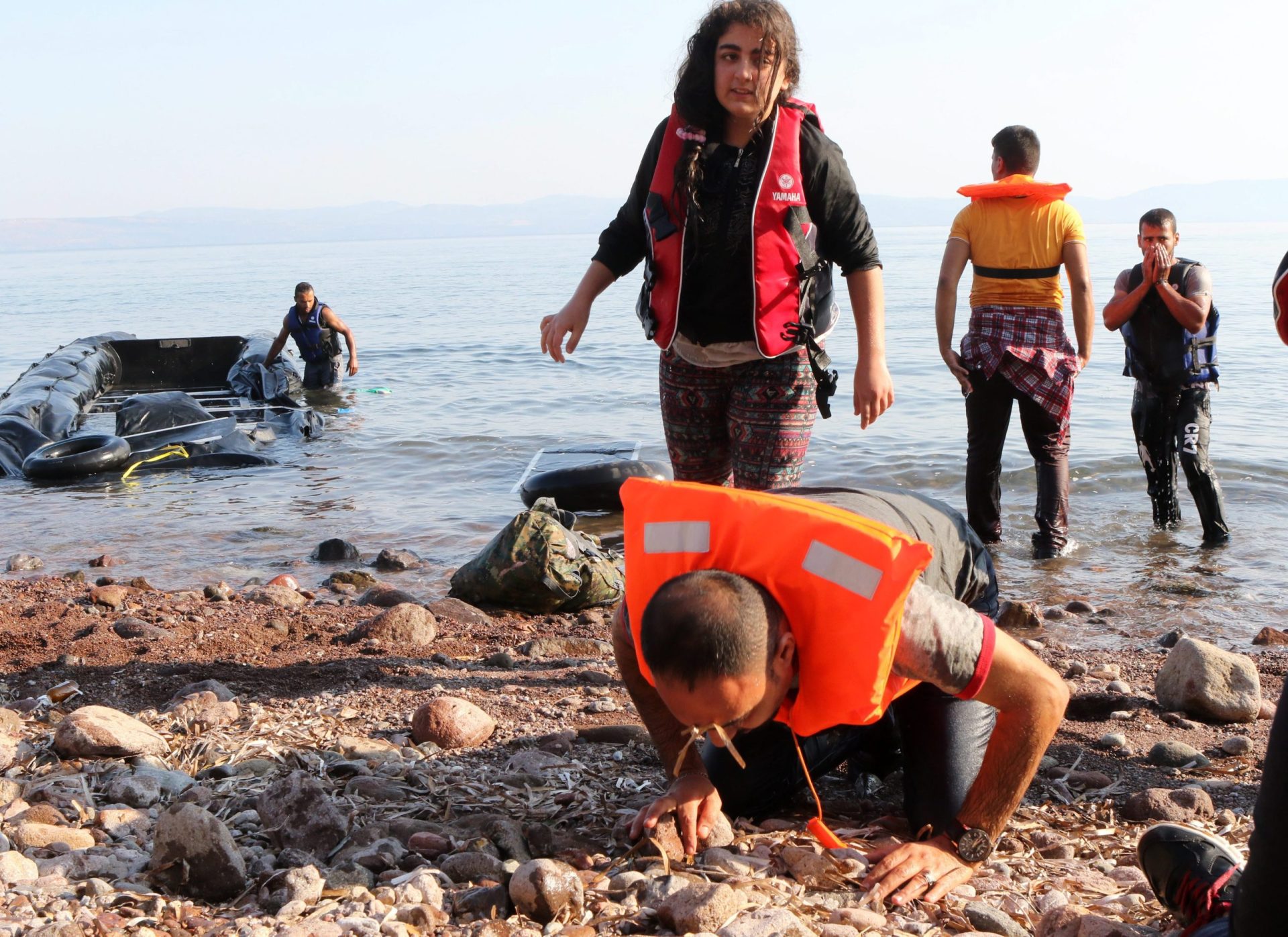 Mais um grupo de refugiados chegou hoje à Grécia