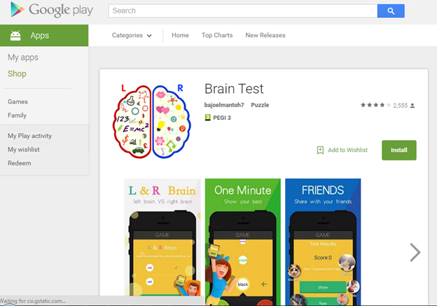 Brain Test-ilude Google e infeta 600.000 androids