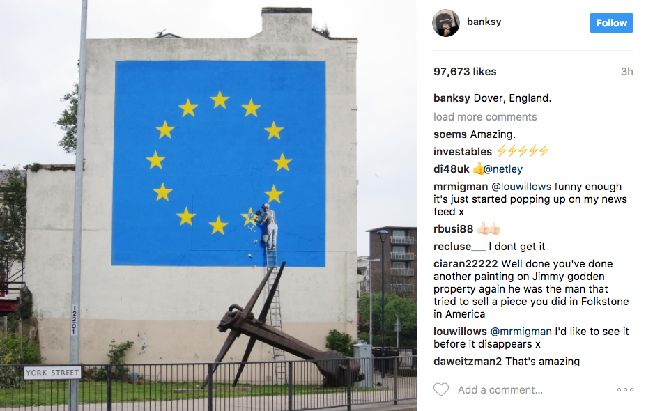Banksy pinta mural sobre o &#8216;brexit&#8217;