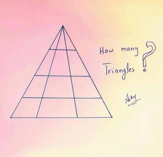 Quantos triângulos existem nesta imagem?