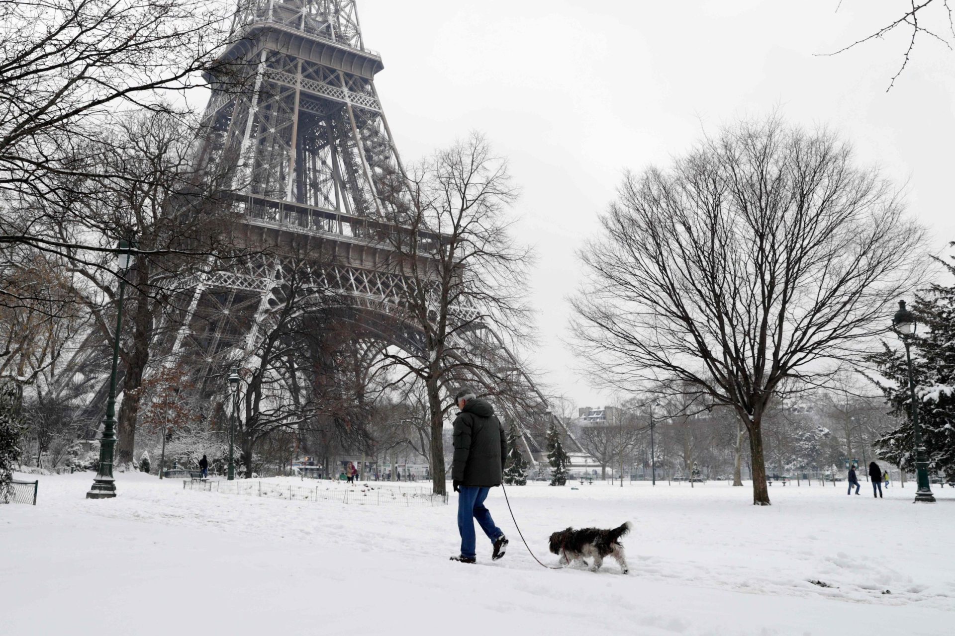 Manto de neve cobre Paris e obriga Torre Eiffel a encerrar | Fotogaleria