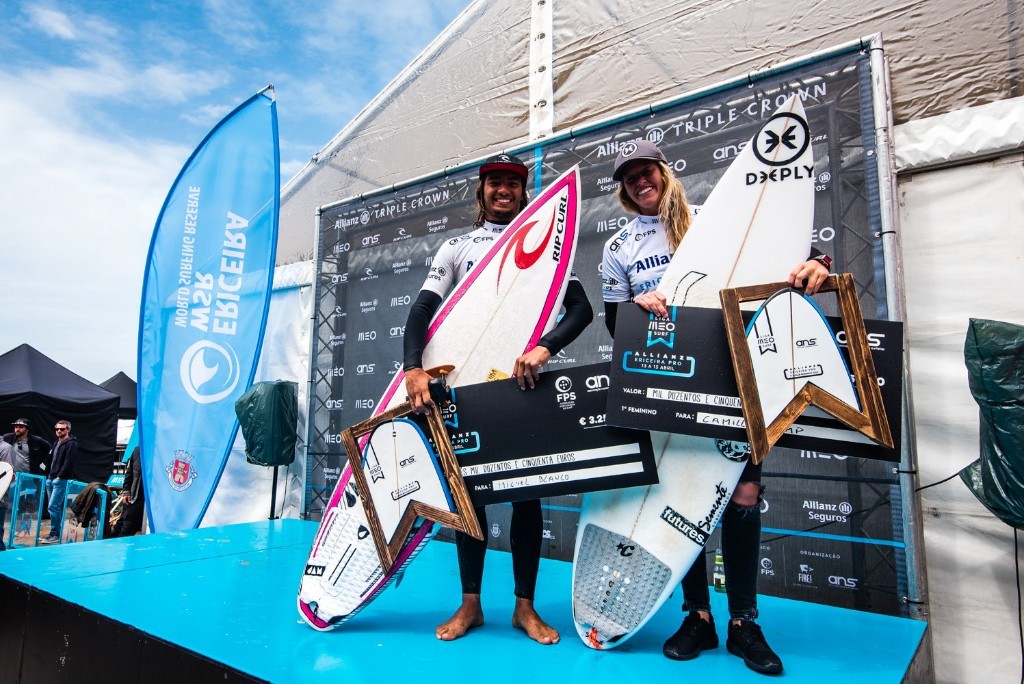 Liga MEO Surf. Miguel Blanco e Camilla Kemp campeões do Allianz Ericeira Pro