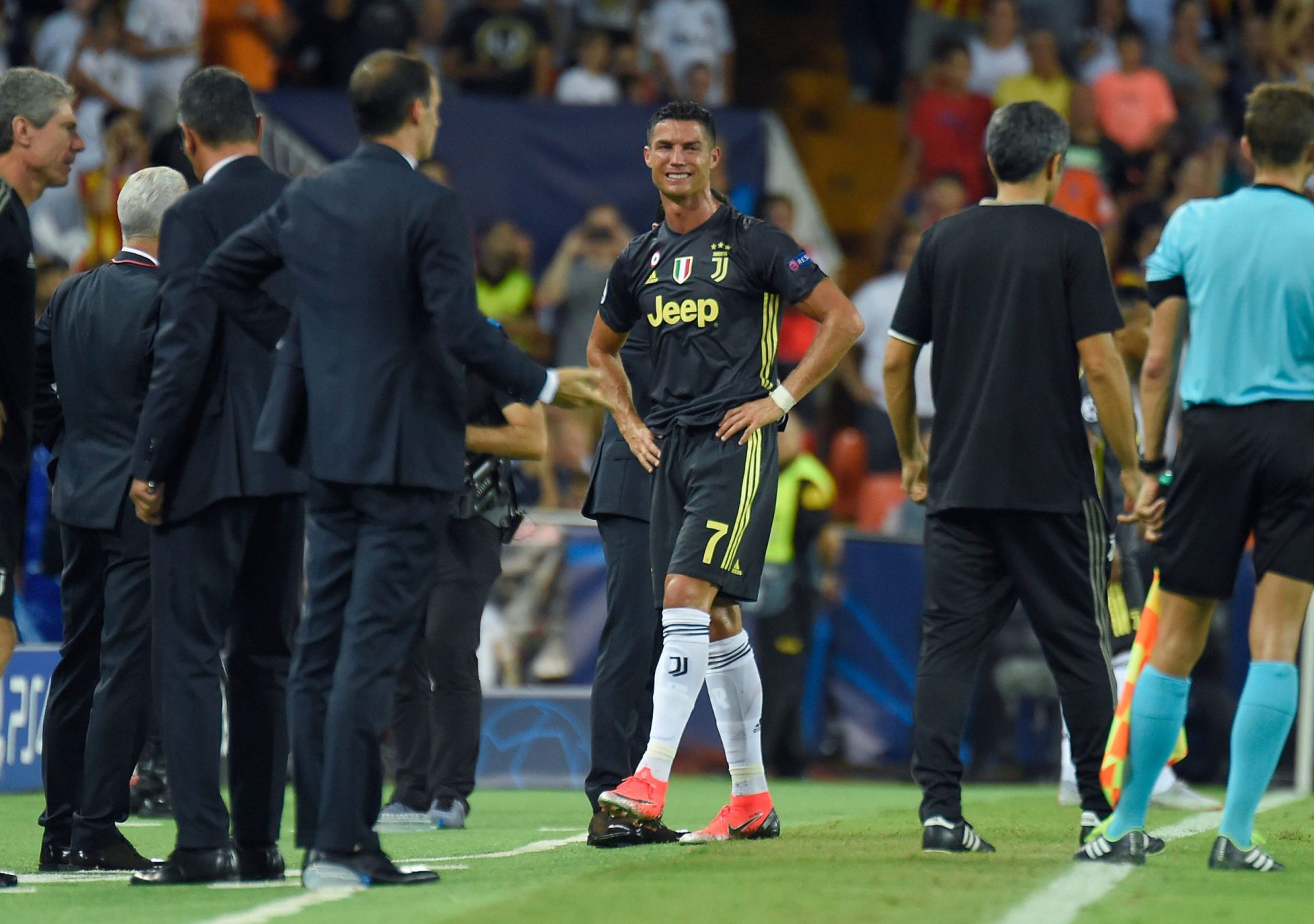 Valencia-Juventus FC. Cristiano Ronaldo expulso