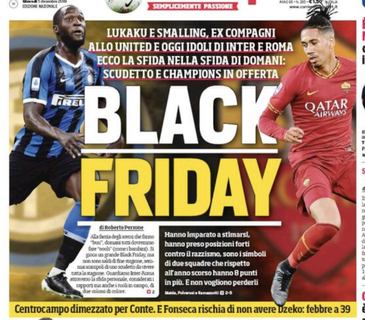 Lukaku e Smalling reagem à manchete polémica do Corriere dello Sport