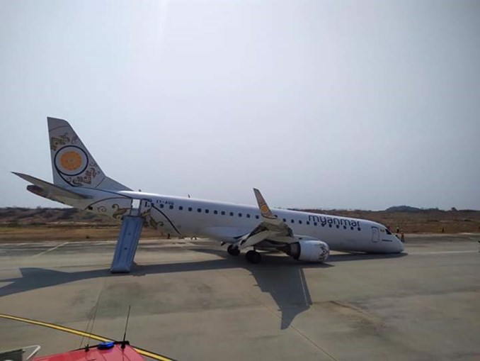 Avião da Myanmar Nation Airlines aterra de &#8216;nariz&#8217; com 89 pessoas a bordo | Vídeo