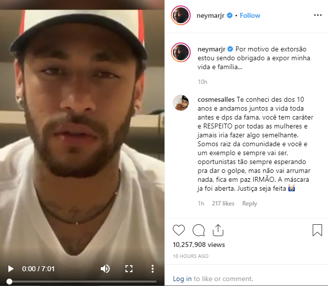 “Foi uma armadilha” responde Neymar perante acusações de violação