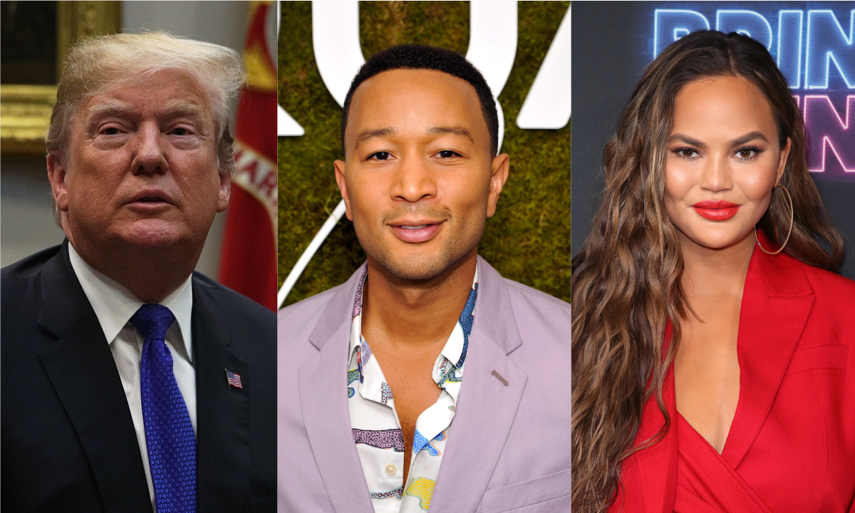 Trump acusa Chrissy Teigen de ter uma “boca suja” e John Legend de ser “aborrecido”