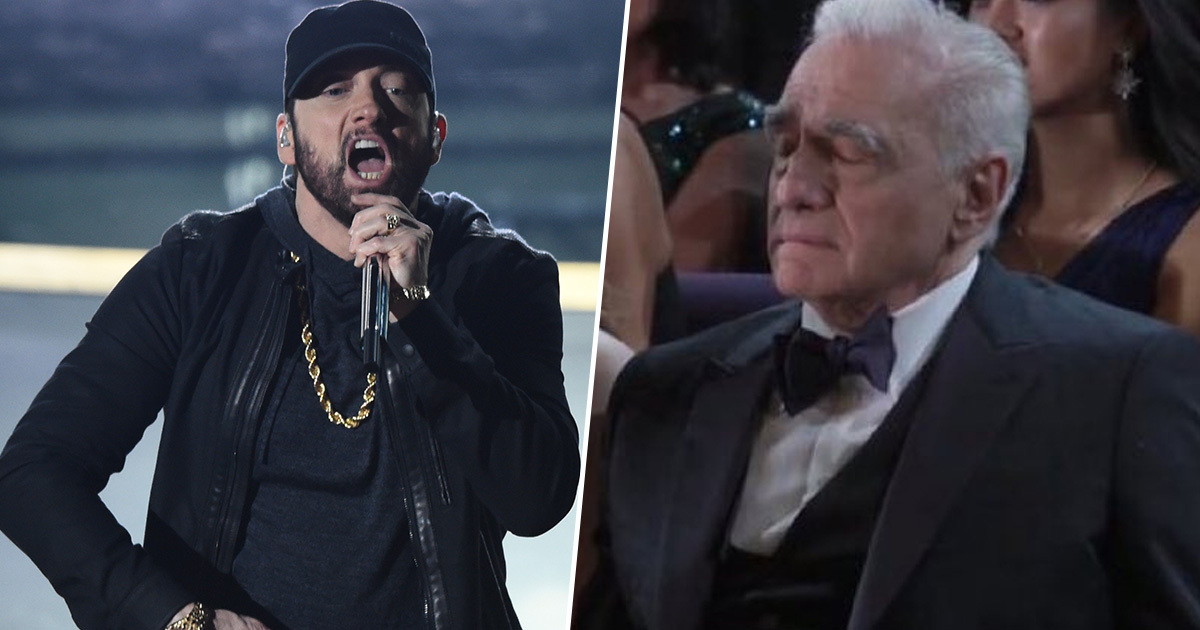 Atuação surpresa de Eminem deixa Scorsese quase a dormir