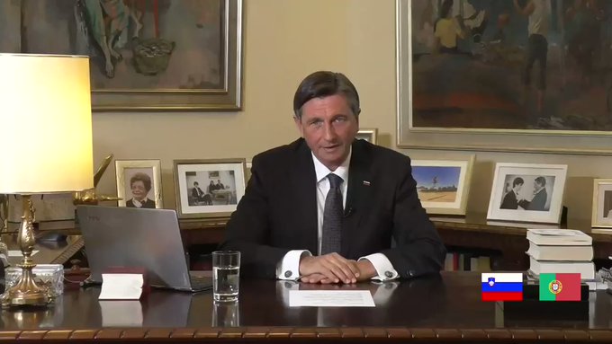 Presidente da Eslovénia envia vídeo a Marcelo com mensagem em português