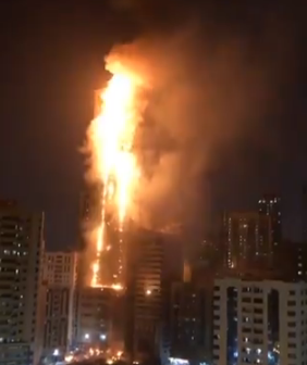 Incêndio de grandes dimensões consome arranha-céus no Dubai (com vídeo)