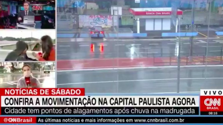 Repórter da CNN Brasil assaltada e ameaçada com faca em direto | Vídeo