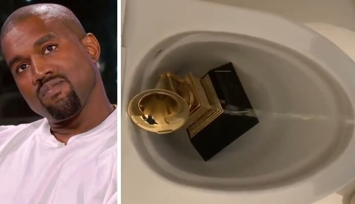 Kanye West partilha vídeo a urinar em cima de Grammy e declara guerra à indústria musical