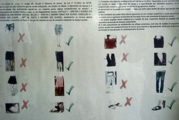 Polémico cartaz com regras de vestuário em escola da Amadora já foi retirado