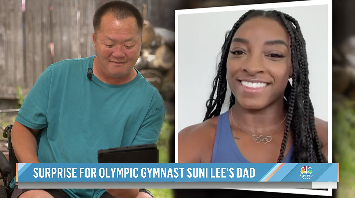 Simone Biles oferece cadeira de rodas a pai de ginasta que a substituiu nos Jogos Olímpicos