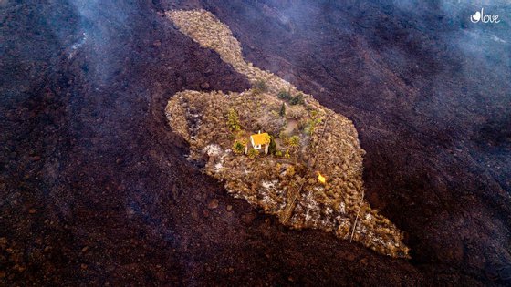 La Palma. A &#8220;Casa Esperança&#8221; não resistiu e foi engolida pela lava