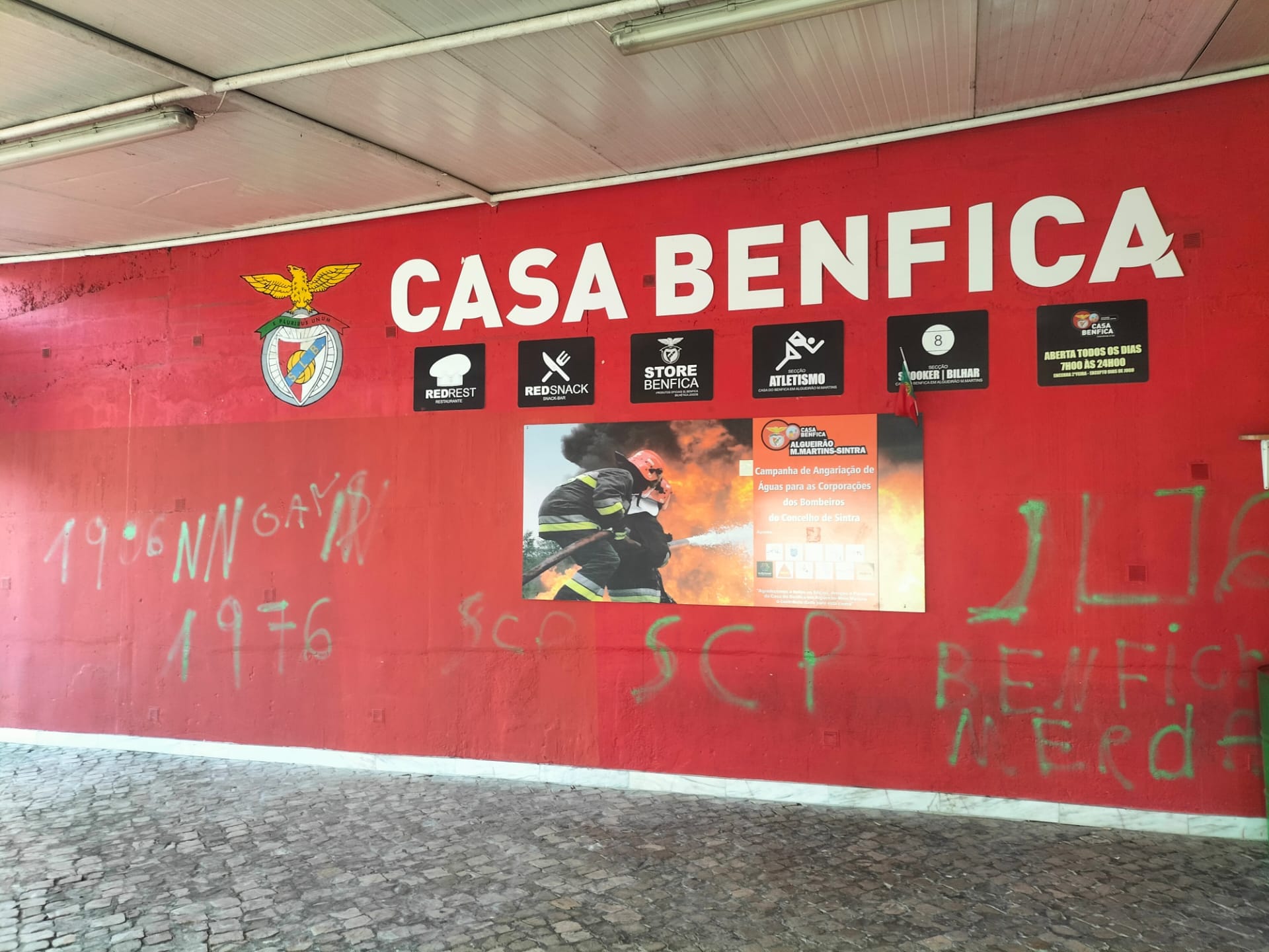 Casa do Benfica em Algueirão-Mem Martins vandalizada dias antes do dérbi lisboeta