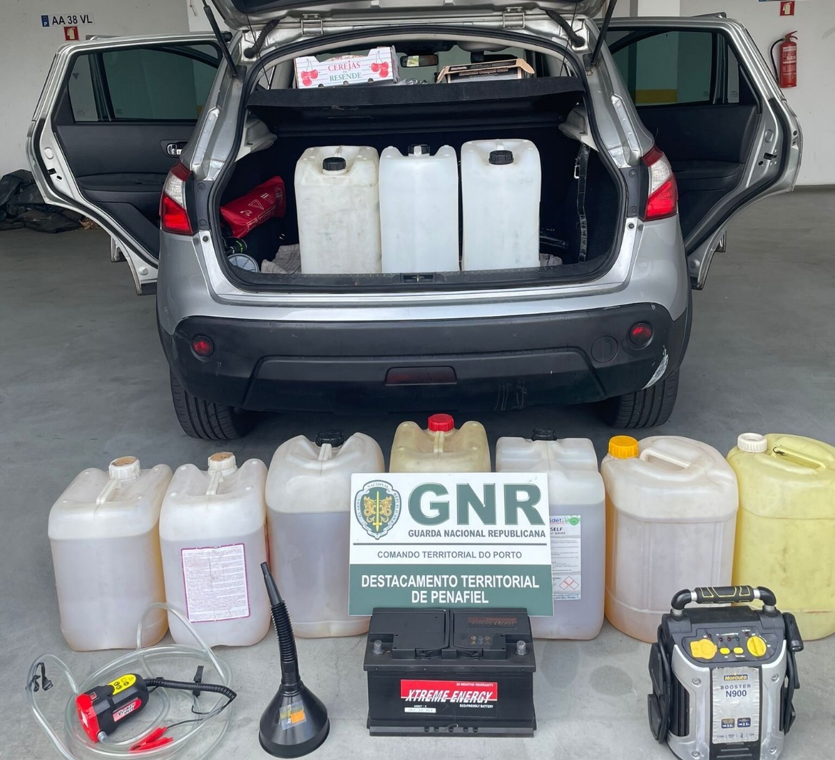 GNR apreende 150 litros de gasóleo devido a origem duvidosa em Penafiel
