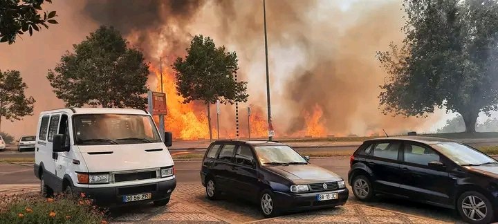 Incêndio em Palmela: População de Aires está a ser retirada. Há um ferido grave com queimaduras