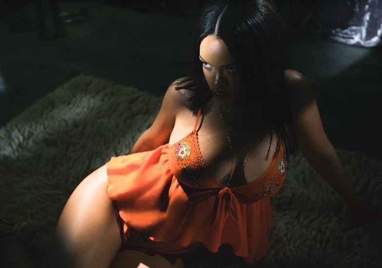 Rihanna surge em lingerie três meses após o parto
