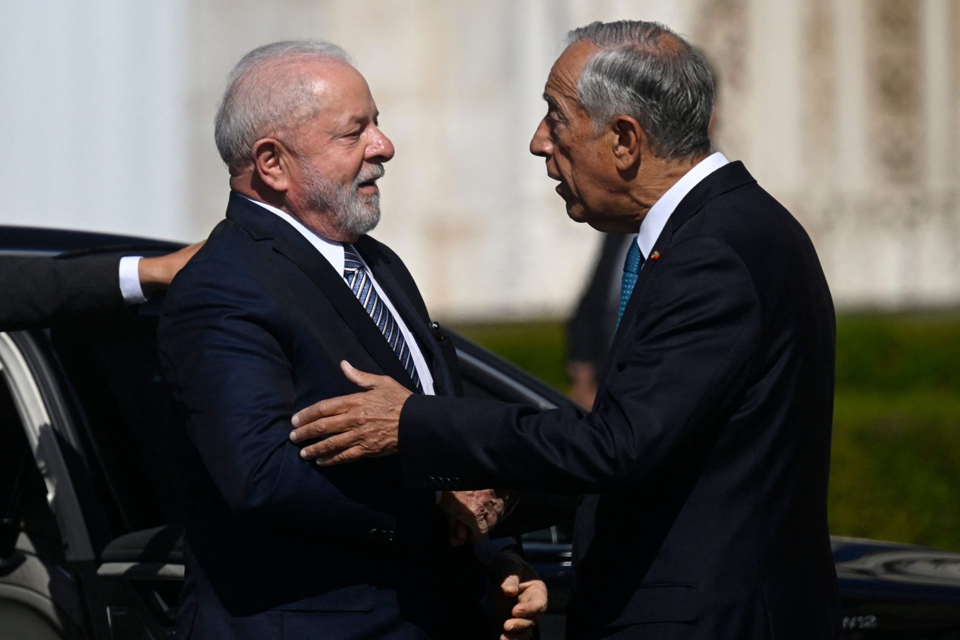 Marcelo recebeu Lula com pompa e circunstância na Praça do Império