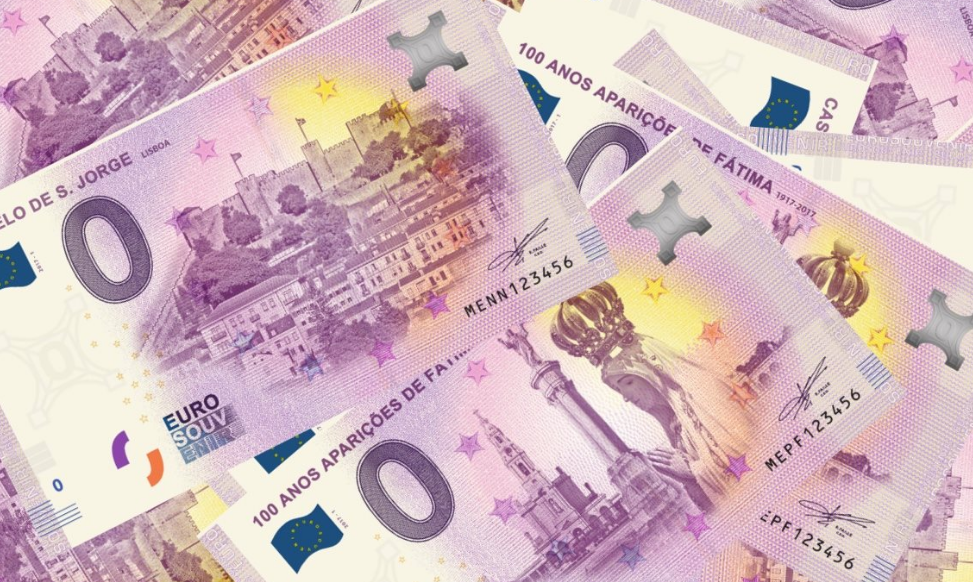 Cada nota de zero euros vai custar três euros