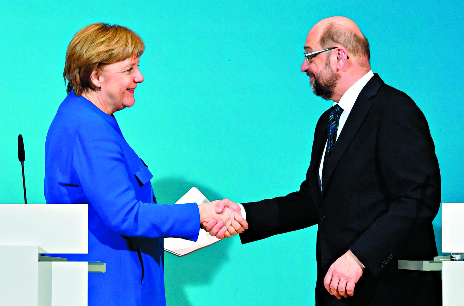 Merkel e Schulz lançam bases para nova coligação