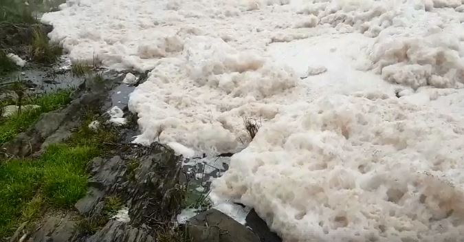 Manto de espuma branca com meio metro de altura aparece no rio Tejo | VÍDEO