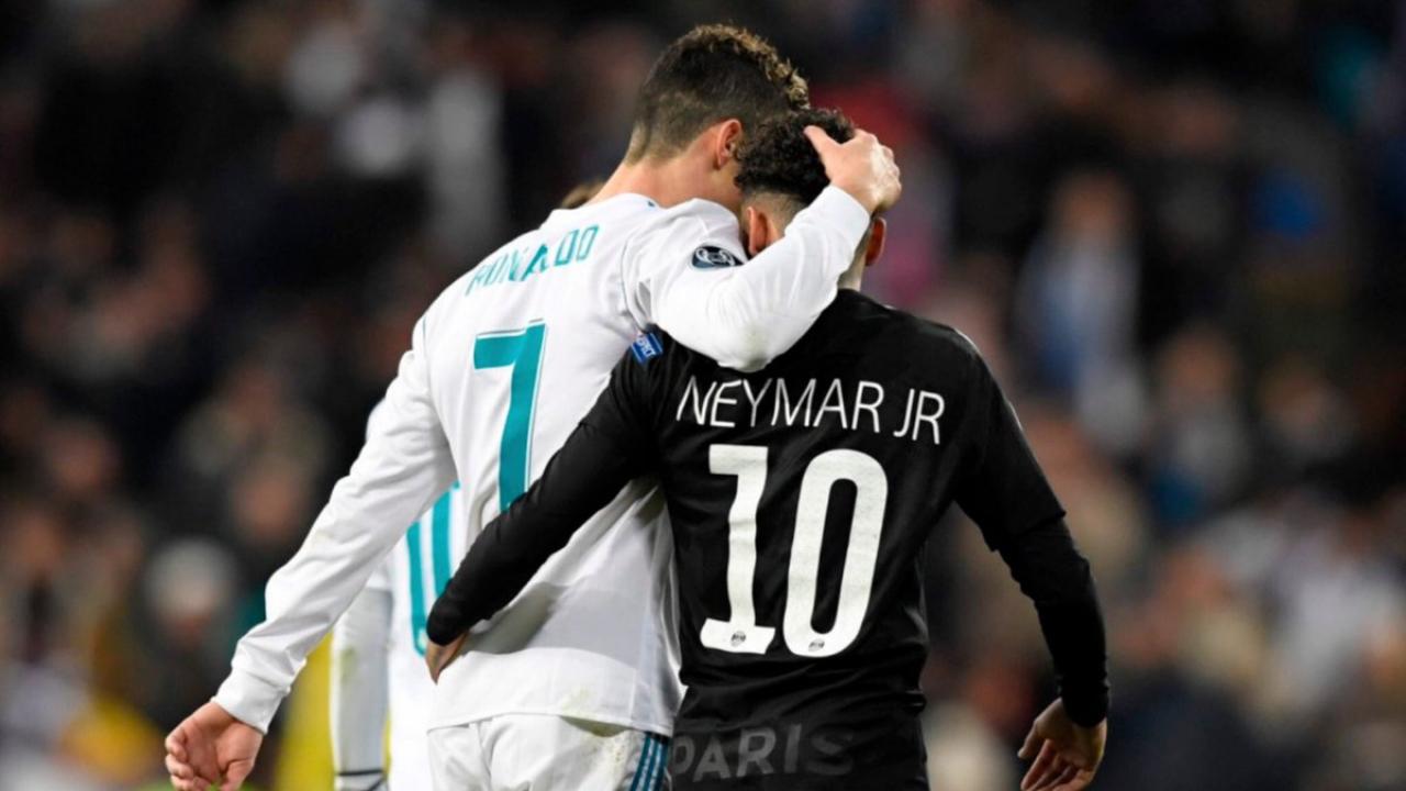 Neymar sai abraçado a Cristiano Ronaldo. &#8220;Vai ficar no PSG&#8221;, garante presidente |VÍDEO