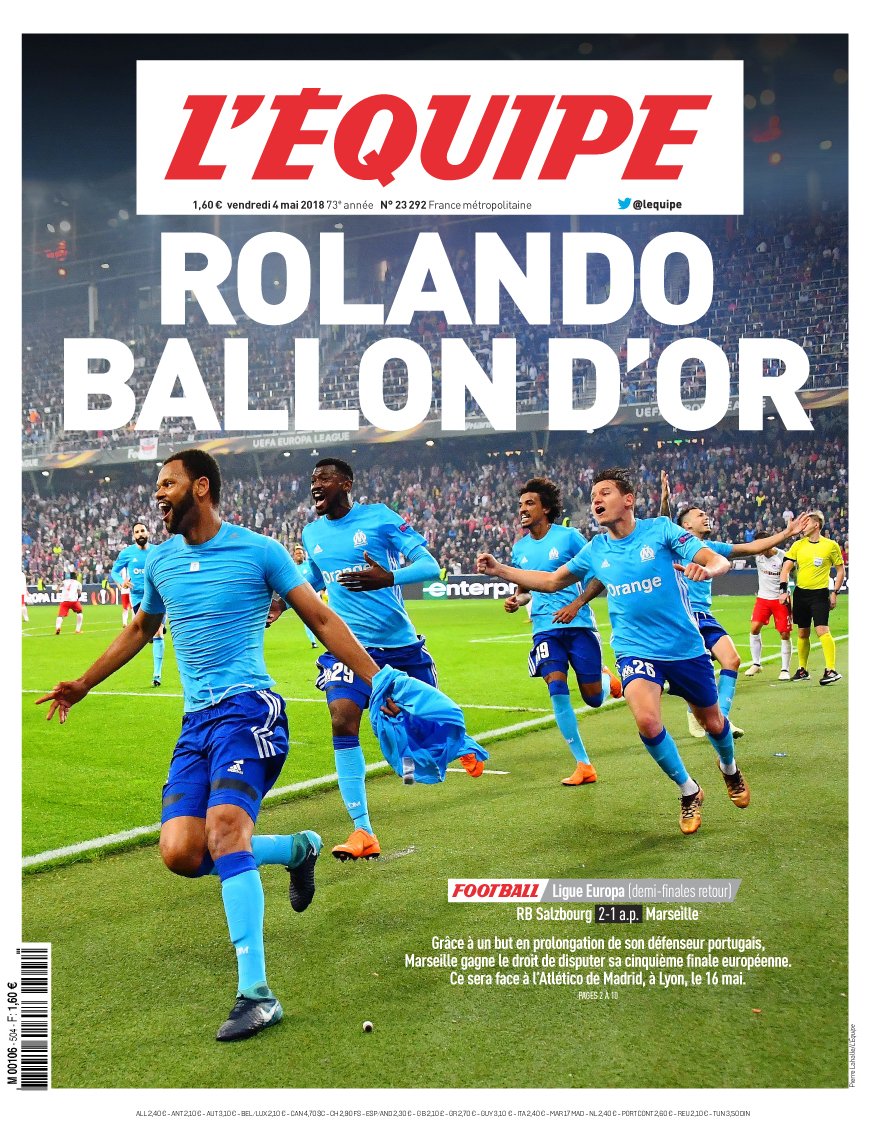 Liga Europa. Em França pedem Bola de Ouro para Rolando