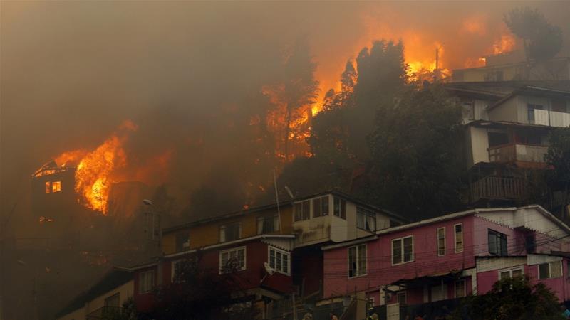 Incêndio no Chile destrói 150 casas