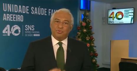 António Costa dedica mensagem de Natal ao Serviço Nacional de Saúde