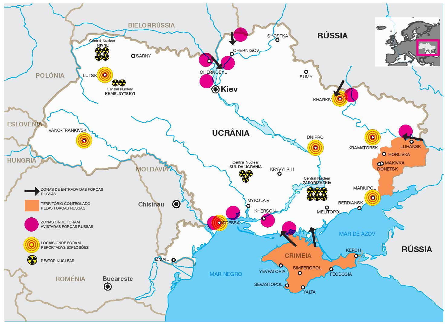 Ucrânia. Guerra na Europa, com risco nuclear