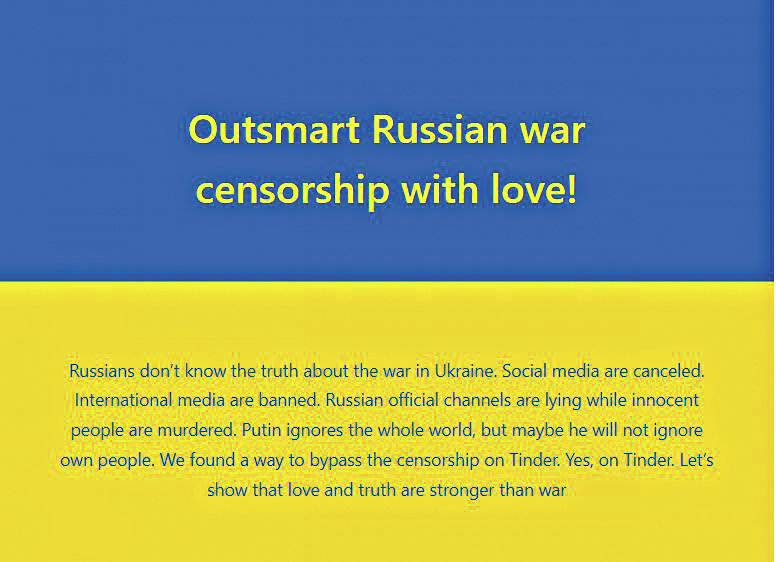 Guerra na Ucrânia. Quebrar a barreira da censura russa com o Tinder