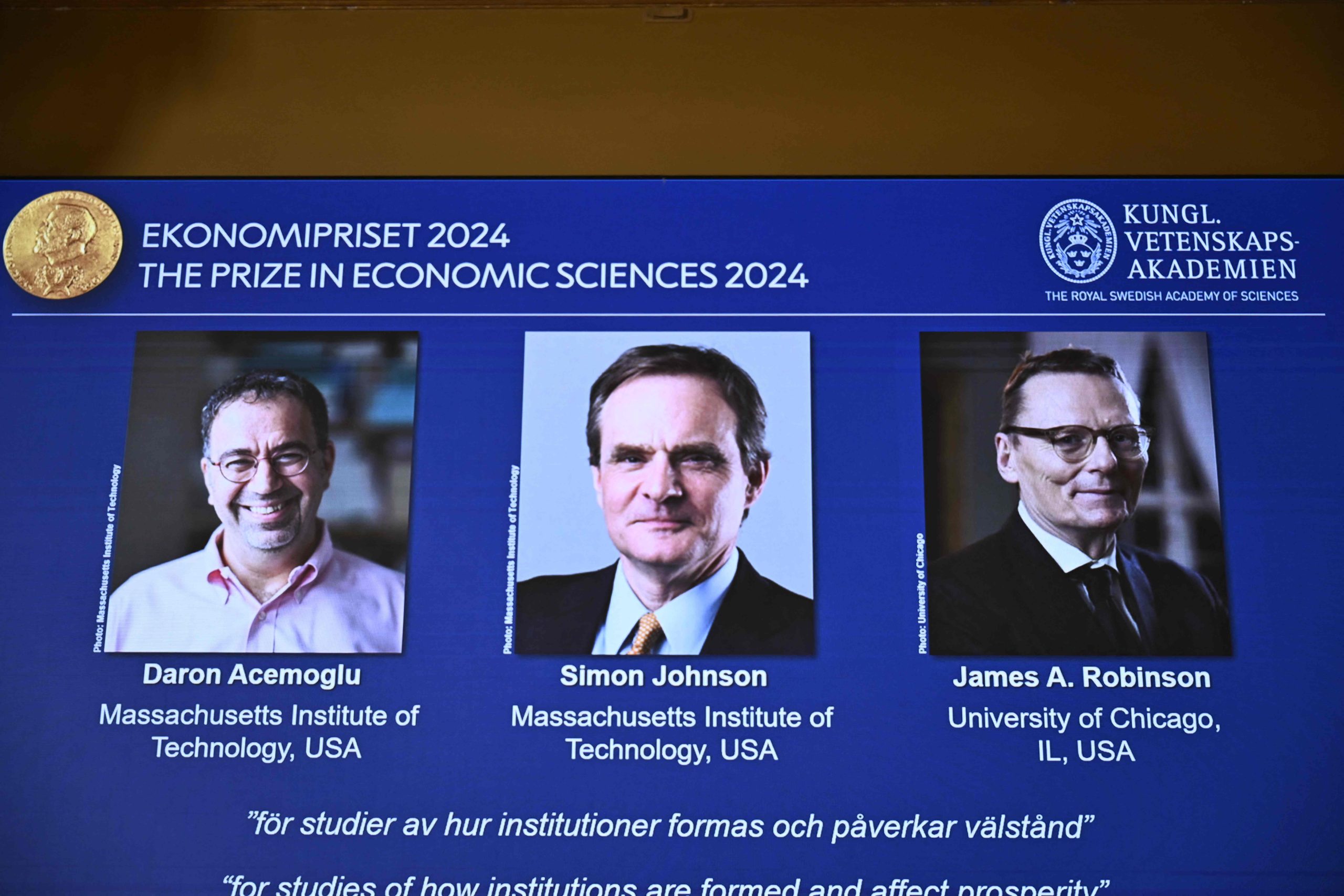 Nobel da Economia atribuído a Daron Acemoglu, Simon Johnson e James A. Robinson