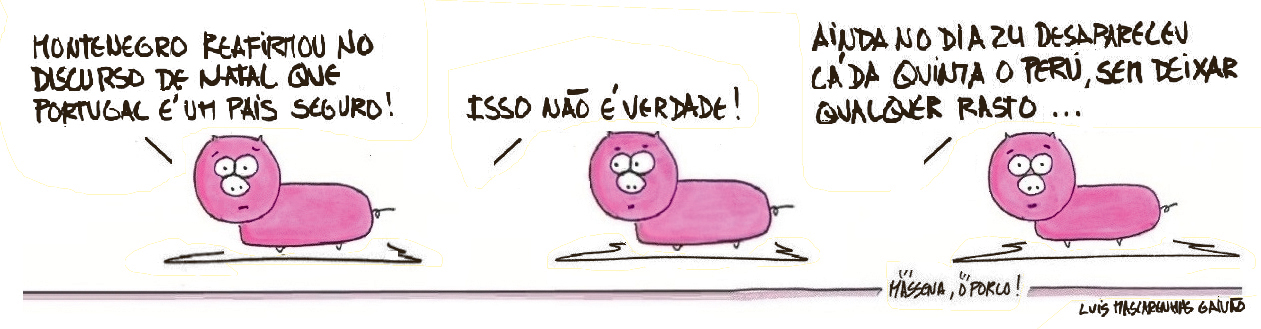 Cartoon do Nascer do SOL: Galeria de Massena, o Porco